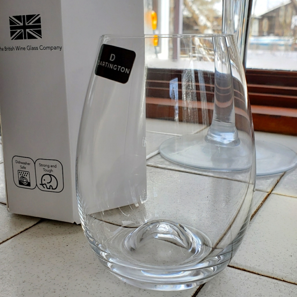 Dartington stemless wine glasses